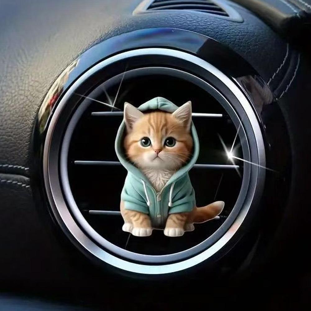 Diffusore di deodorante per auto per gatti, clip di ventilazione per diffusore di aromi, clip di ventilazione per decorazione degli interni dell'auto