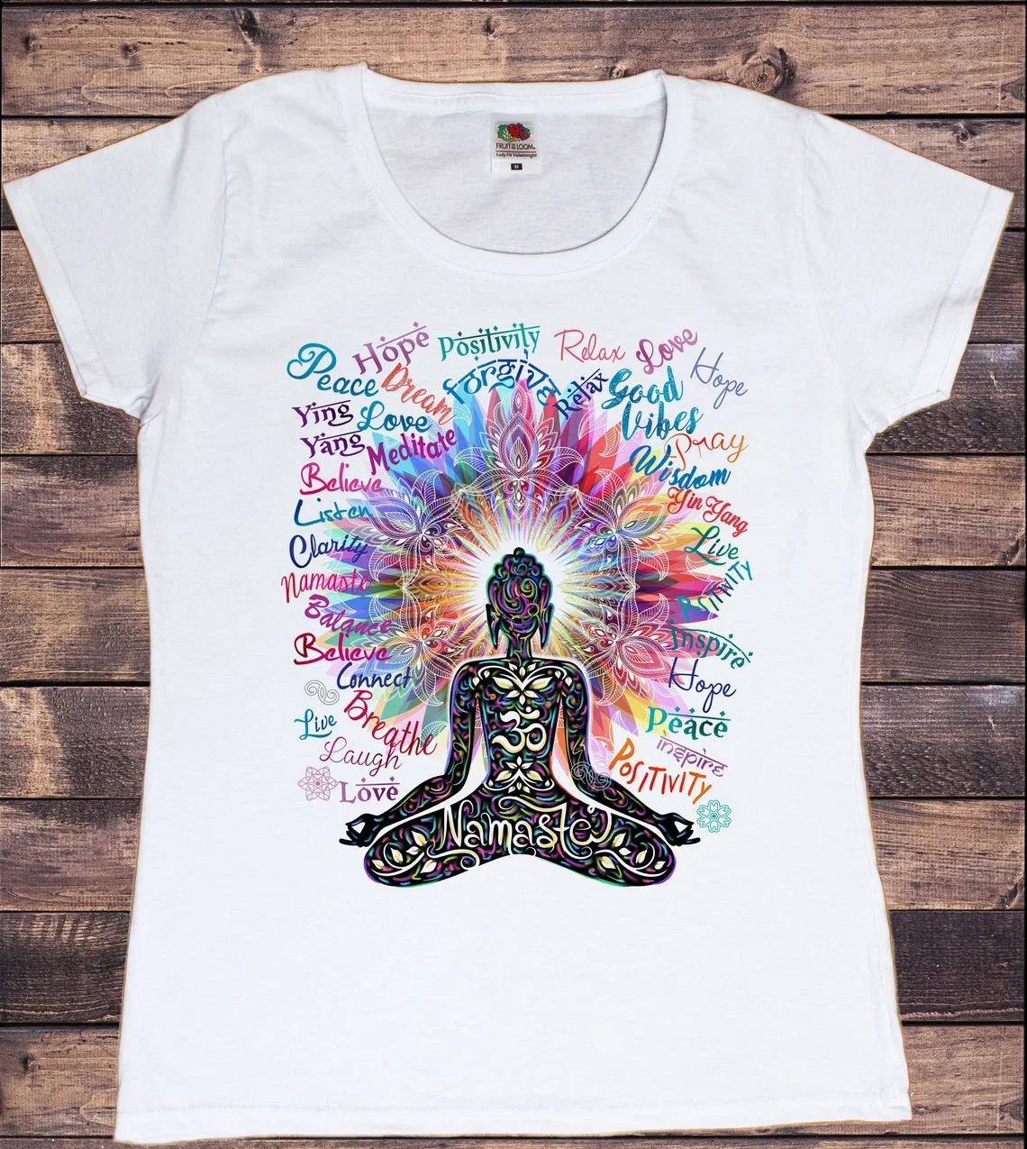 

Футболка унисекс с принтом в виде акварели Breathe Chakra Symbols Yoga для женщин Bird Om Aum Jade Buddha Meditation Tie Die Футболка женская футболка топы XS