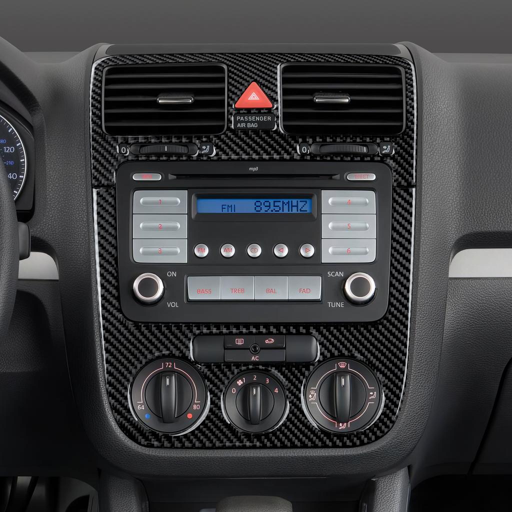 For VW Jetta V Golf V MK5 R32 GTI Plus Variant, Central Air Outlet Panel, Carbon Fiber Interior Sticker, Car Trim Accessories
