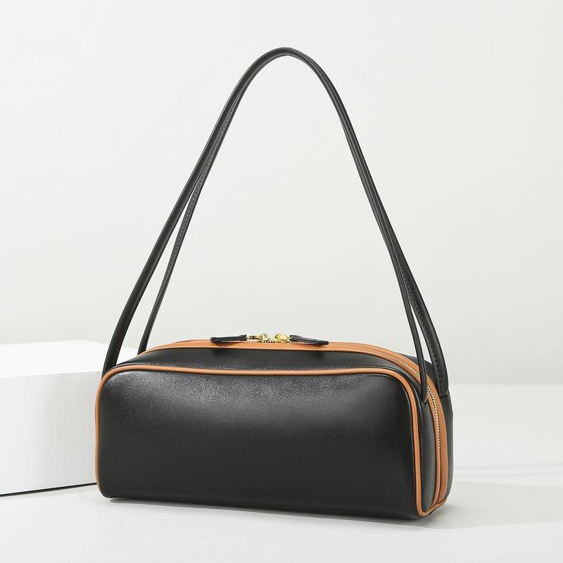 Shoulder bag simple women's bag new contrasting color baguette bag high-end underarm bag women's wholesale