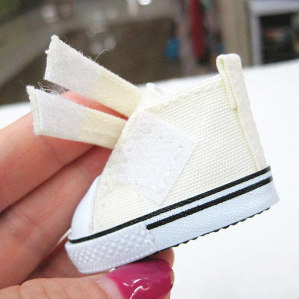 1 Pair 1/6 Scale Playing House Handmade Props Denim Canvas Toys Accessories Mini Sneakers Doll Shoes