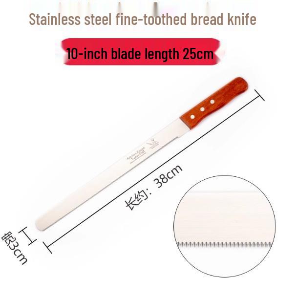 Stainless Steel Serrated Bread & Cake Knife - No Crumbs Slicing