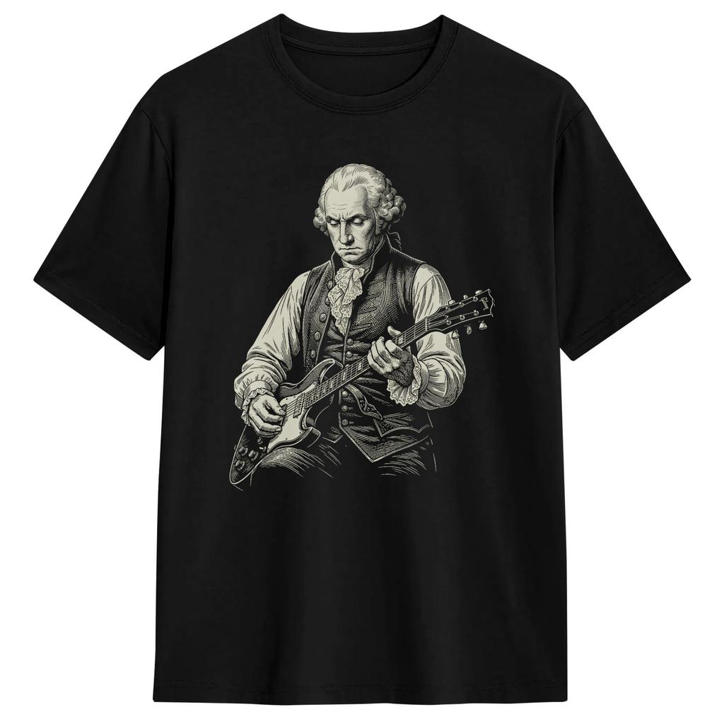 Unisex Unisex Tshirt George Washington Playing Guitar 4th July 250th Anniversary T Shirts Trendy Cool Summer Tees Vintage
