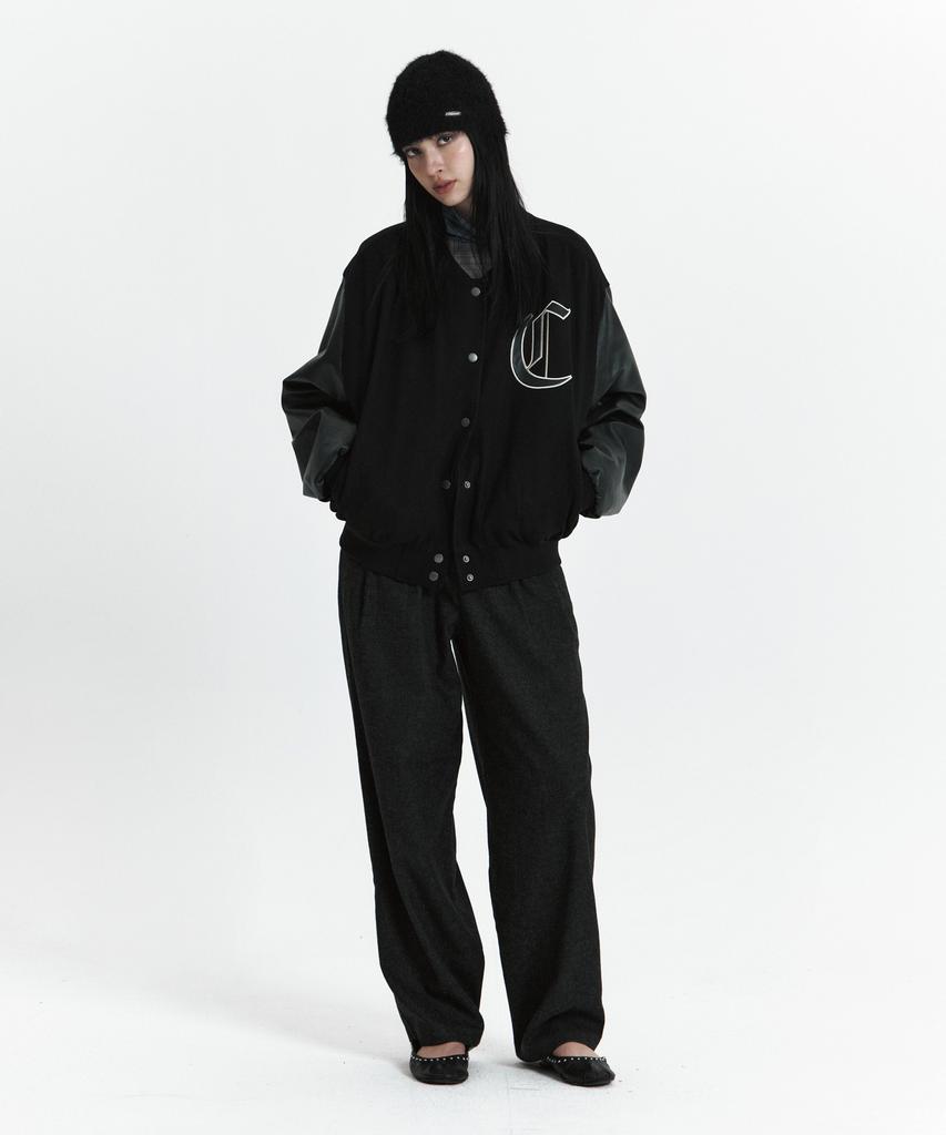 Curetty C Double-Texture C Varsity Jacket_Black