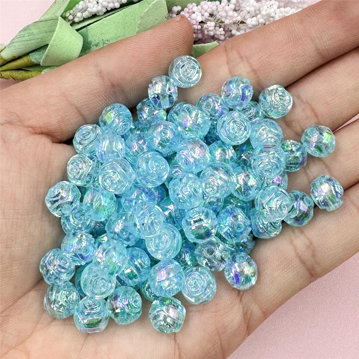 

Изготовление сережек своими руками для ожерелья 8 мм 100 шт. Маленькие бусины в форме розы Браслет Двусторонний материал для бисера Акриловые бусины небесно-голубой