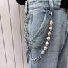 Irregular Punk Street Keychains Chain Y2K Biker Pants Chain Pearl Waist Chain  Clothing Accessories