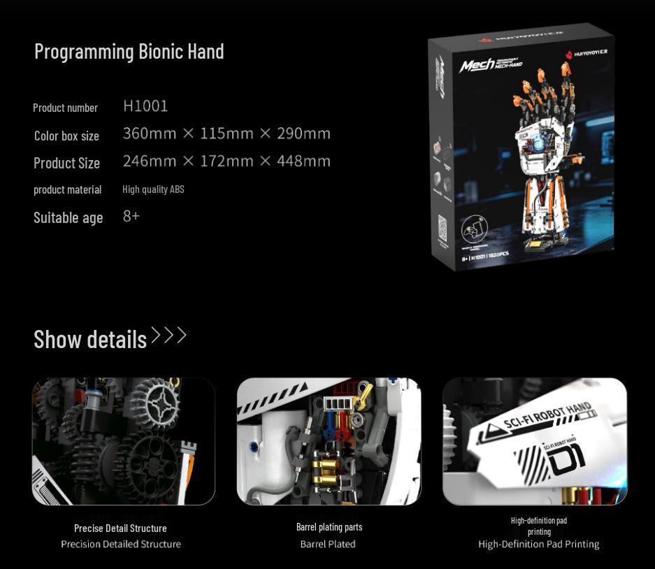 H1001 Luminous Remote-Control Mechanical Arm Building Kit