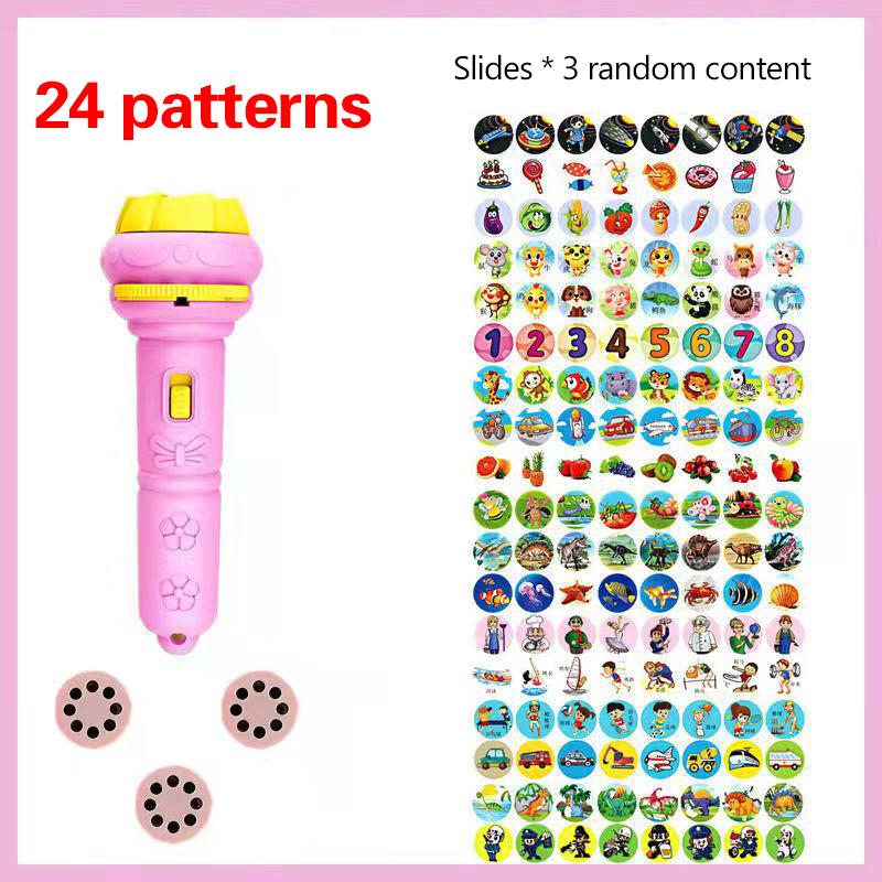 

Cartoon Projection Flashlight 80 Patterns Creative Children Flashlight Toy Projector Baby Toys Bedtime Story Book Toy 11CM