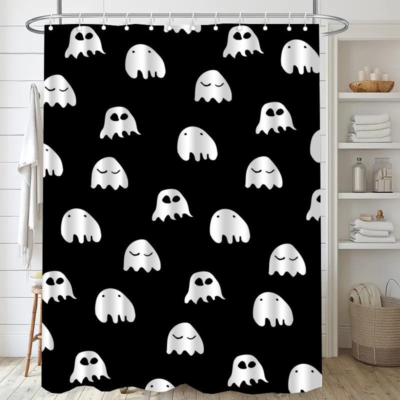 Oil painting landscape Washable Dirt-Resistant Shower Curtain Shower Head waterproof Polyester Bath Curtain For Home Decor