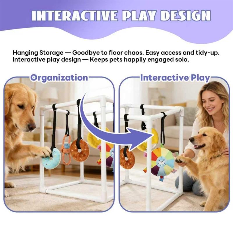 Hrací sada pro psy s PVC rámem a poutavými doplňky pro vnitřní i venkovní cvičení a zábavu