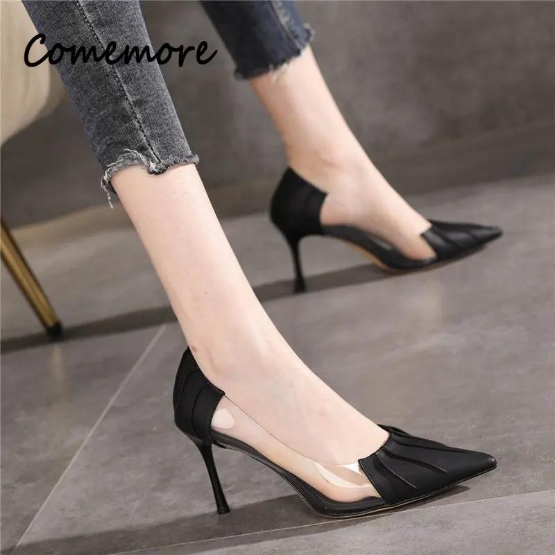 Transparent High-heeled Shoes for Women Spring Autumn Women's Stiletto Heel Pumps 2024 New Thin High Heels Pointed Shoe