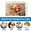 Linen Placemats – Digital Printed, Heat-Resistant, Classic Floral & Fruit Design, Ideal for Farmhouse Kitchen, Dining, Parties