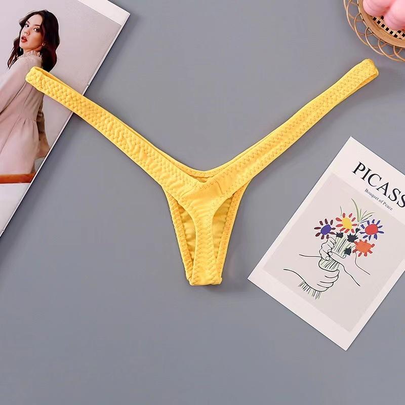 

Новые женские дышащие стринги с глубоким V-вырезом, сексуальные, с низкой посадкой, мини-трусики, низ бикини, женское нижнее белье L жёлтый