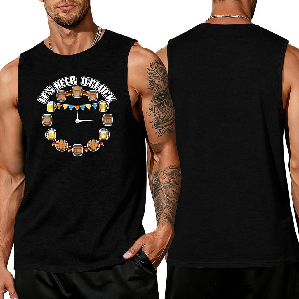 Men's Casual Sleeveless Tank Top Loose Fit Summer Daily Wear Muscle Shirt Printed Graphic Design Lightweight Comfortable
