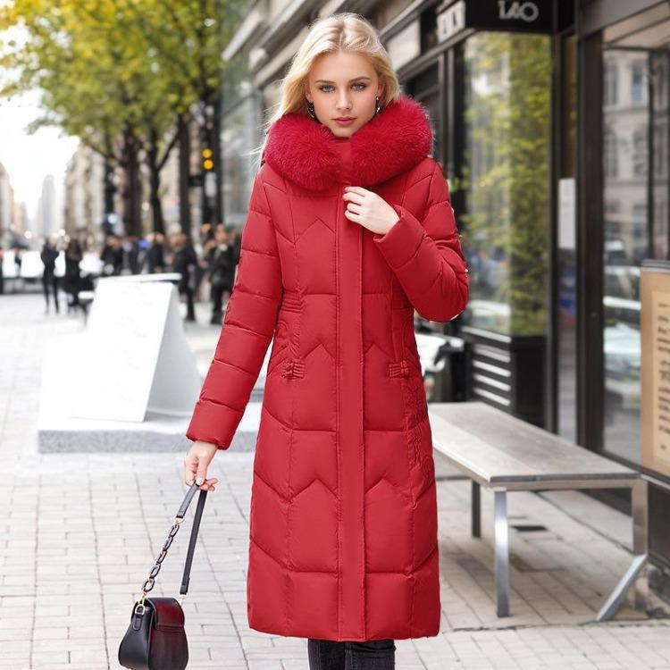 Neue Mode Winter Dick Baumwolle Gepolstert Lang Knie Übermantel für Damen Europäischer und Amerikanischer Stil