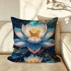 Art ffashion LLotus Cushion Cover Pillow Case Antidustmite Pillowcase Silky Short Plush Sofa Cushion Cover hot