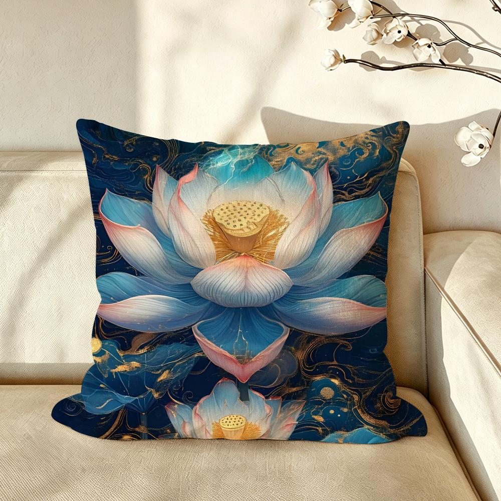 Art ffashion LLotus Cushion Cover Pillow Case Antidustmite Pillowcase Silky Short Plush Sofa Cushion Cover hot