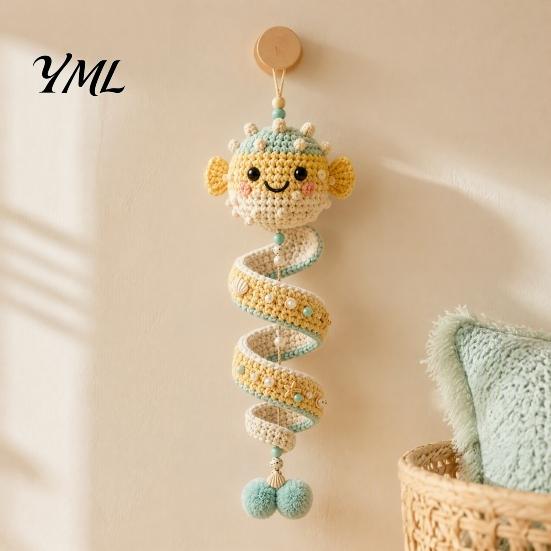 Boho styl Nástěnná dekorace Mořské zvířátko Špirálový háčkovací set, DIY pobřežní ozdoba Řemeslo pro začátečníky Ručně vyrobený dárek pro maminky Sada s přízí