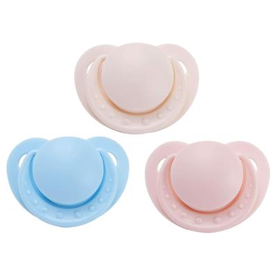 LittleForBig Adult Pacifiers, Heart Shape with Dots (Set of 3) Available In Pink, Sky Blue, and Ivory White
