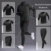 Ensemble de Fitness à Séchage Rapide en Soie Glacée pour Homme: T-shirt à manches courtes et débardeur pour la course à pied et le cyclisme en été