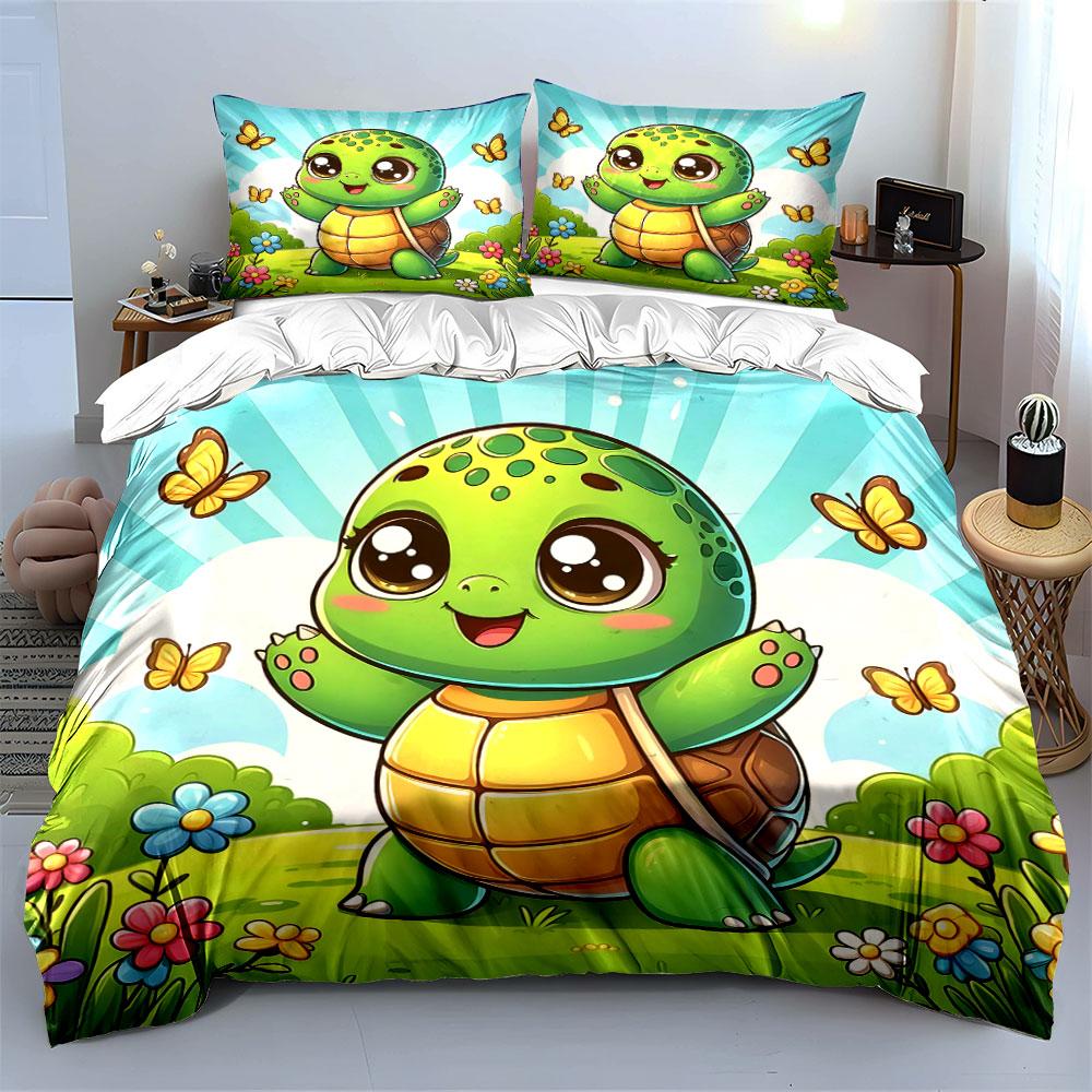 Cheerful turtle paradise! Bedding sets Duvet covers Pillowcases(1* Duvet Cover 2* Pillowcases without duvet insert)