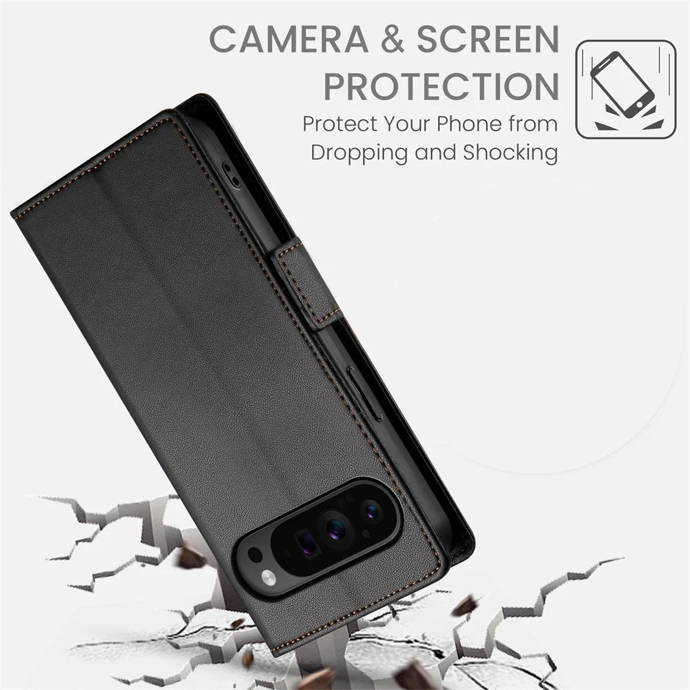Leather Flip Phone Case For Google Pixel 10 9 Pro XL 8 7 10A 9A 8A 7A Cards Solt Holder Wallet Shockproof Stand Back Cover