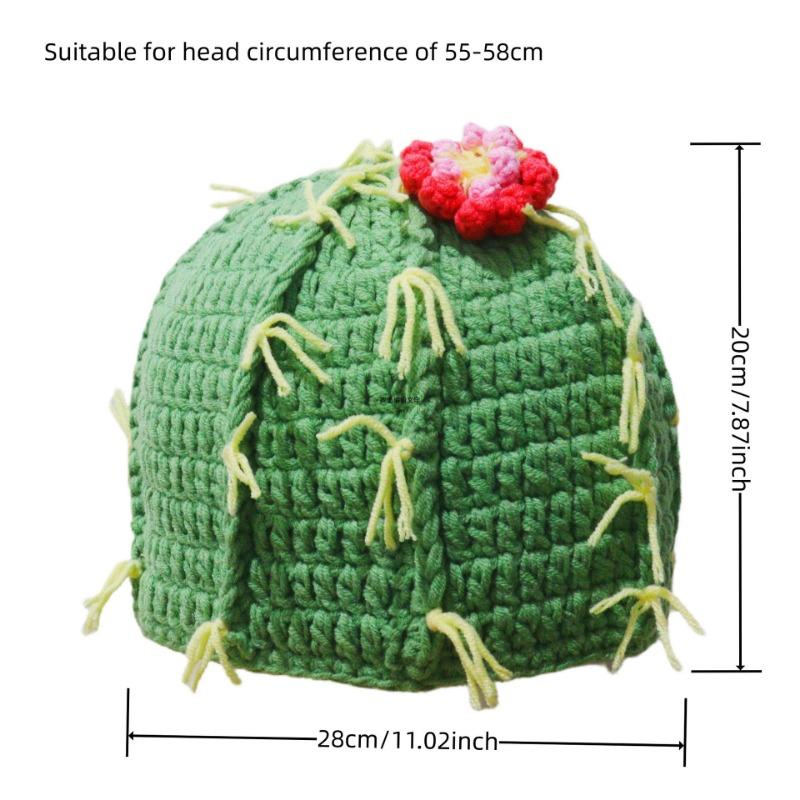 Thorn Cactus Knitted Hat, Fresh and Sweet Flower Hat, Soft Wool Hat, Cute and Versatile To Keep Warm