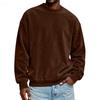 Men's Solid Color Loose Casual Suede Round Neck Sweatshirt