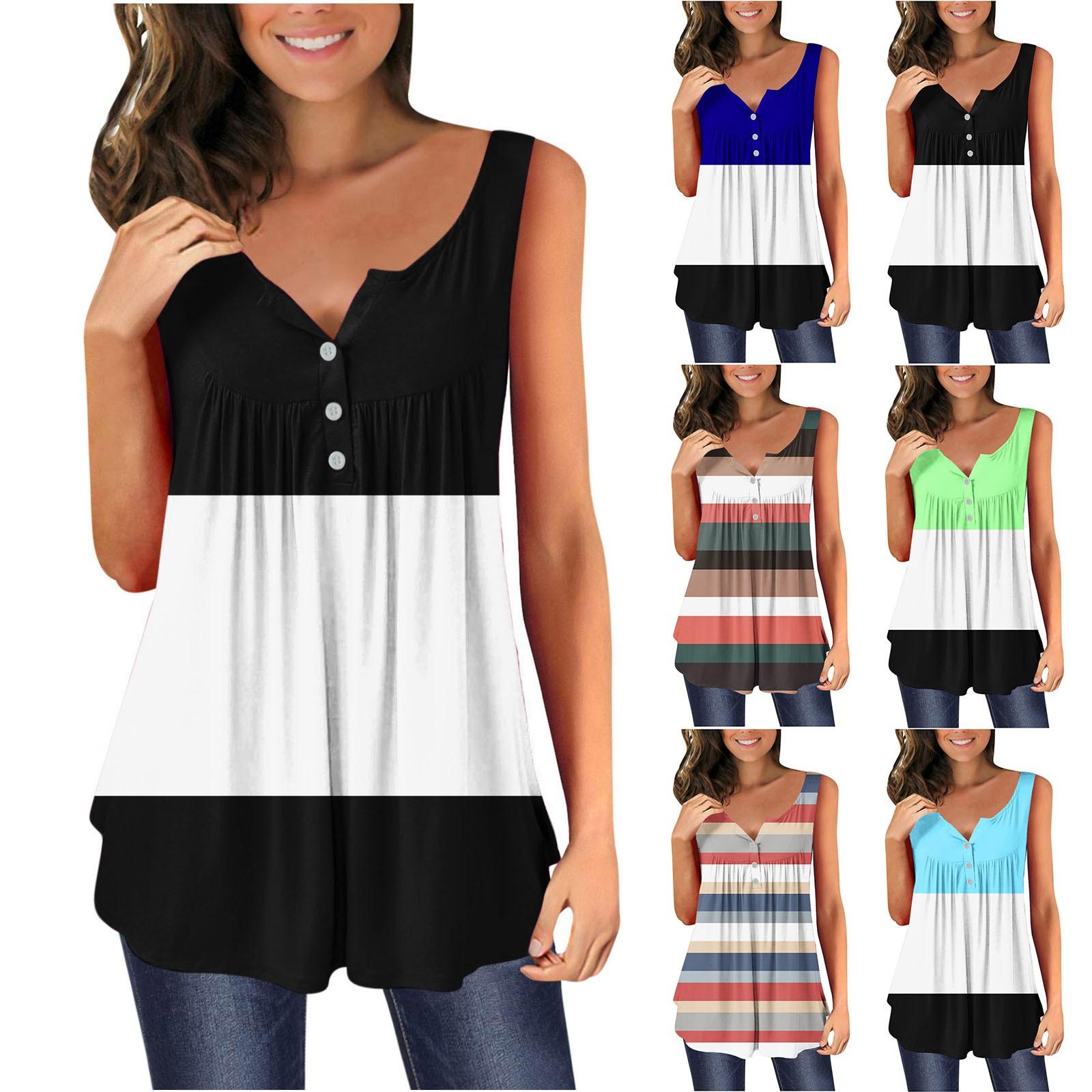 

Женская мода с принтом, жилет с круглым вырезом, свободный пуловер без рукавов, блузка