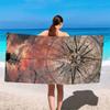 Marine Exploration Compass Design Polyester-Mikrofaser-Strandtuch ist sehr saugfähig, geeignet für Schwimmen und Strandausflüge