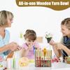 All-In-One Yarn Bowl Wooden Yarn Bowl Knitting Bowl Crocheting Accessories And Supplies Organizer Gift For Knitters Crocheters