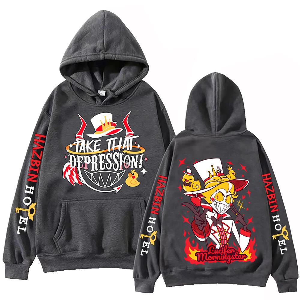Hazbin Hotel Lucifer Graphic Design Hoodie Man Woman Harajuku Long Sleeve Pullover Tops Sweatshirt Gift