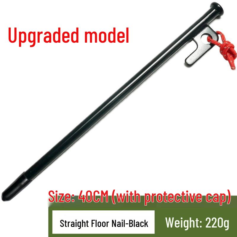 ZISIZ 30cm Black Camping Ground Stakes (Set of 8)