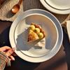 White Ceramic Western Food Plate Solid Colour Simple Dessert Cake Breakfast Plate Home Spaghetti Plate Tableware