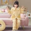 Kids Flannel Pajamas Set Boys Girls Warm Long Sleeve Top And Pants Sleepwear Winter Home Nightwear