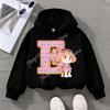 Child Black Long- Sleeve Hoodie Girls Skye Polyester Top Cartoon Letter A-Z  Printed Pullover Children Birthday Gifts