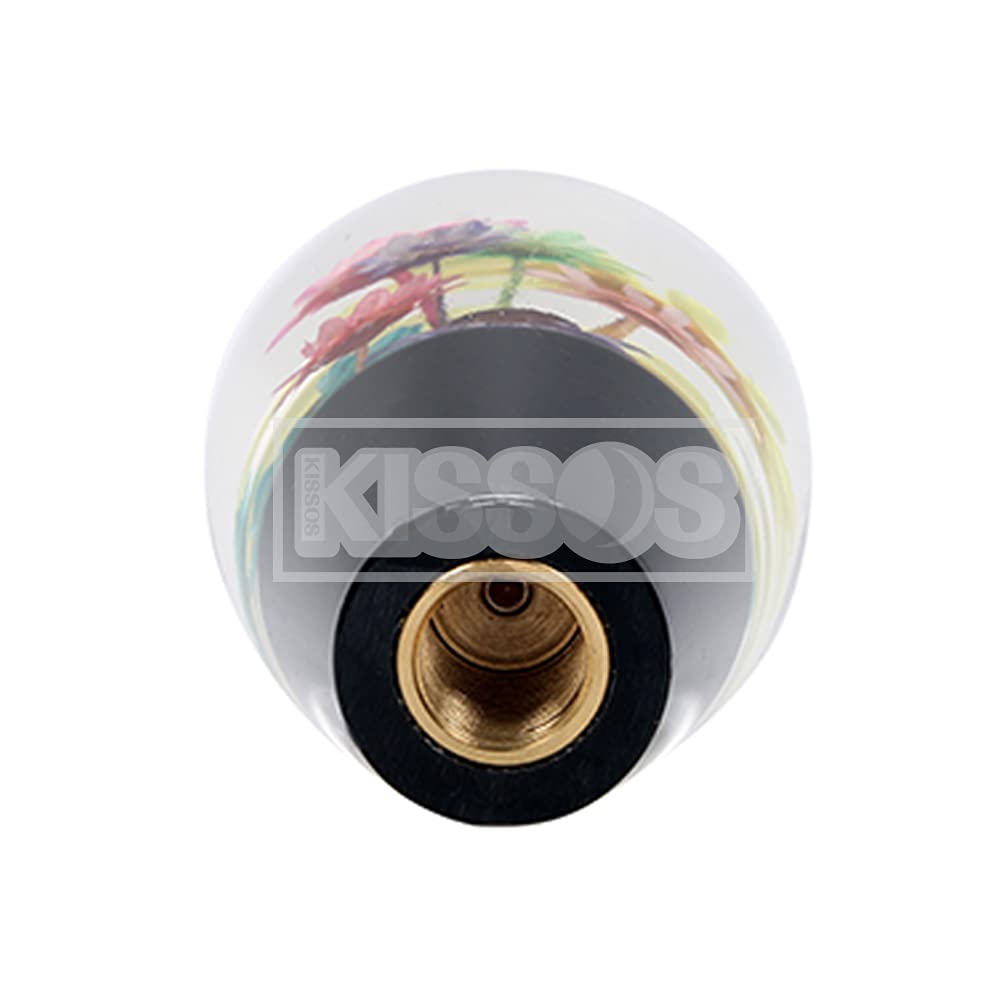 Crystal Shift Underwater Flower Showa Era Japanese Universal Gear Shifter Adapter for Trucks and Mini Trucks Knob, Design, Retro, Style, (Black)