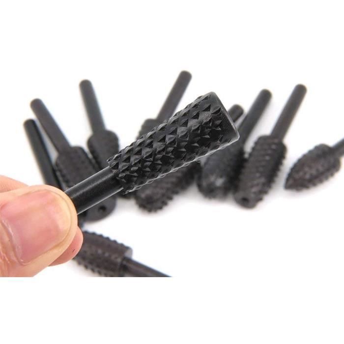 Set of Rasps for Wood - DLZAOAO - 10 Pieces - CC45 Steel - Length 58 Mm - Diameter 12 Mm