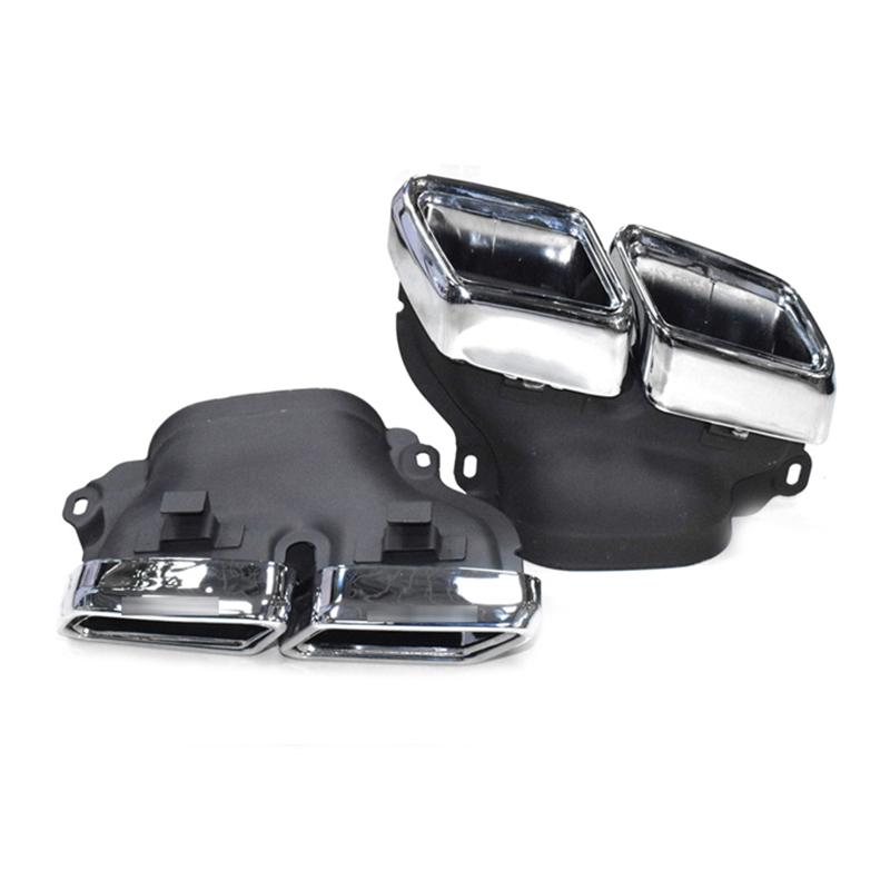 For 2014-2020 Mercedes S-Class W222 exhaust pipe upgrade AMG 63 black square mouth quad outlet muffler tip nozzle tailpipe