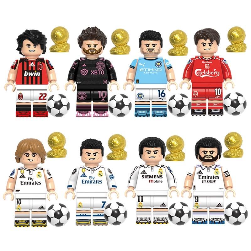 G0191 Soccer Sports Building Block Minifigures Keychain Toy Set GH0709-0715 for Kids