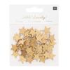 192 goldene Holz-Stern-Konfetti 2 cm