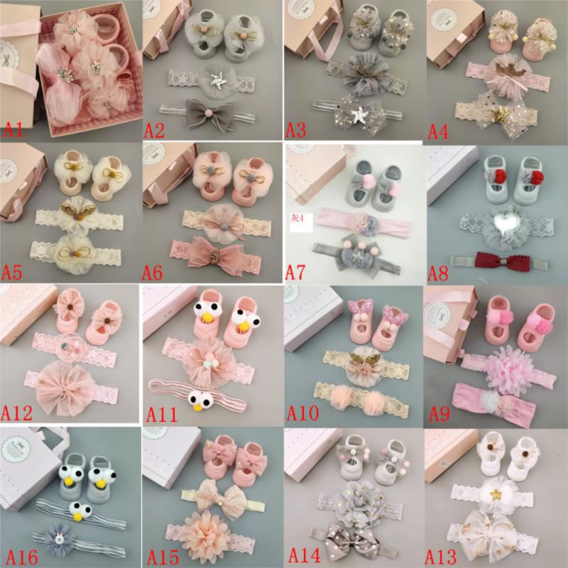 

Хлопковые носки с милым мультяшным цветочным дизайном для новорожденных и набор реквизита для фотосъемки с лентой для волос