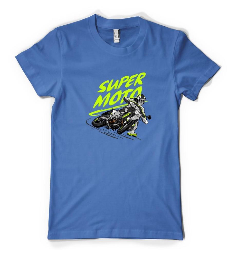

Super Moto Motocross Rider Speedway Motorcycle Personalised Unisex Kids T Shirt M