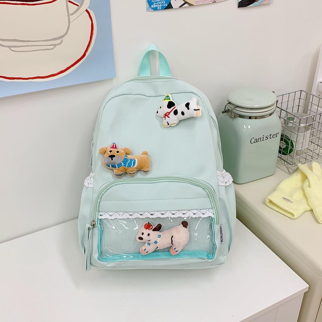 Schoolbag Japanese ins new high-value, fresh, sweet and cute puppy backpack, lightweight and versatile backpack for junior and high school students