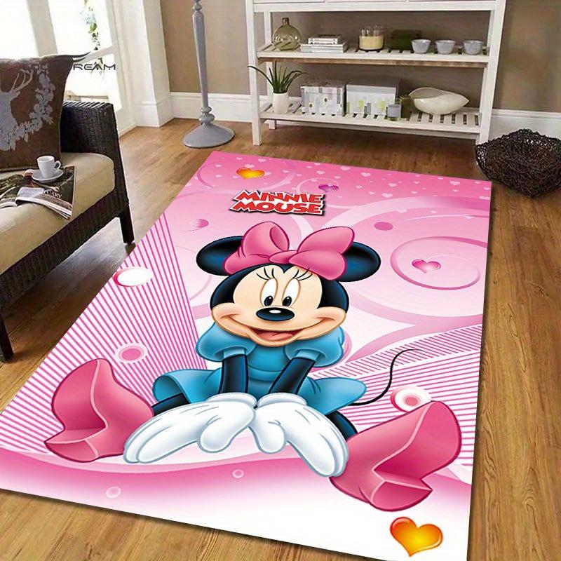 1pc Mickey and Minnie Area Rug, Non Slip Floor Mat, Cartoon Character Design, Soft Velvet, Room Decor, Washable Indoor Carpet