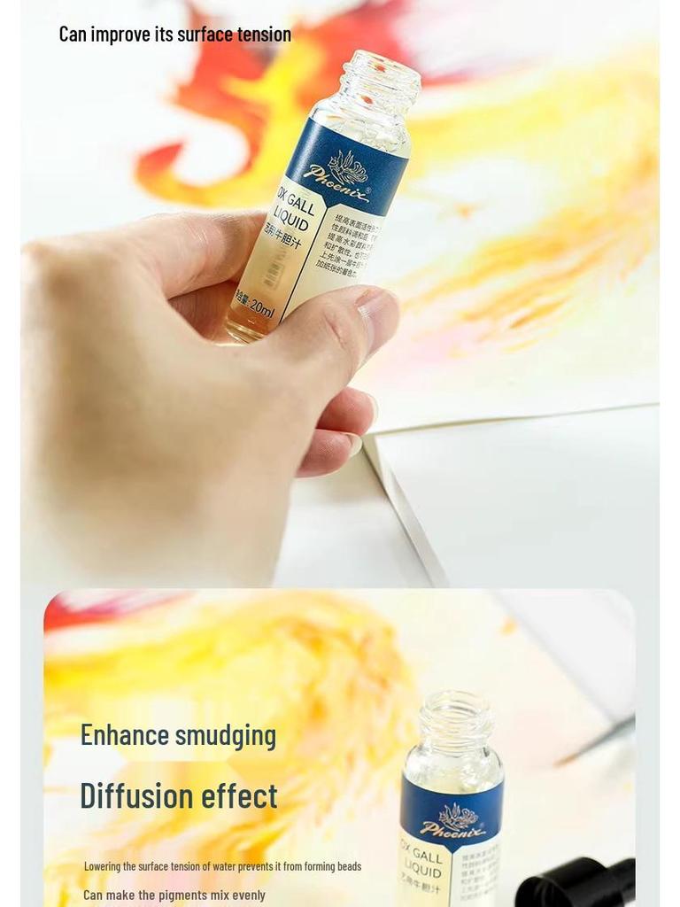 Phoenix White Abdeckflüssigkeit: Ochsen Galle & Gummi Arabic Aquarellmedium
