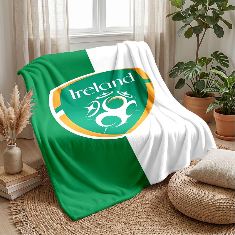 Coperta in Flanella Pile Rugby Irlanda Coperta Calda e Accogliente per Divano Letto Viaggio Uso in Tutte le Stagioni