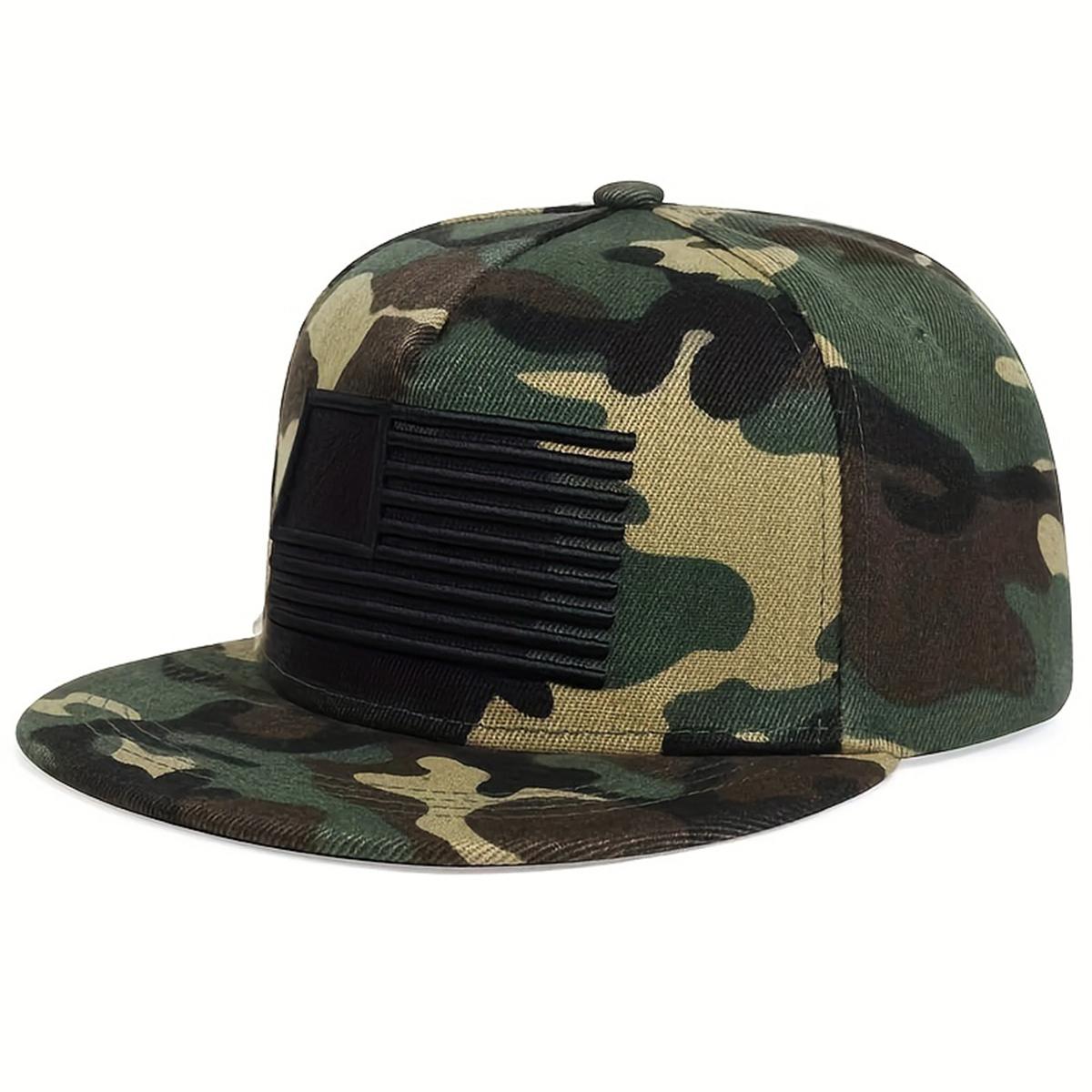 Unisex Amerikanische Flagge Stickerei Hip-Hop Hüte Outdoor Verstellbar Lässig Baseballkappen Sonnenhut black