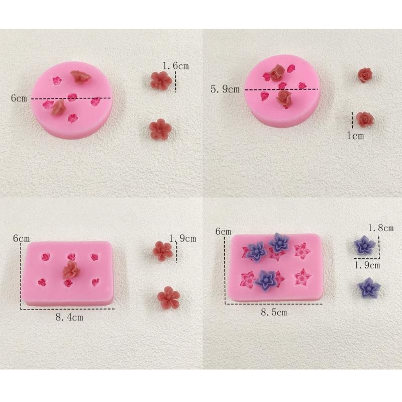 Wiederverwendbare blumenförmige Silikonform Wiederverwendbare Bastelformen Geeignet für handgefertigten Schmuck und Schreibtischdekorationen