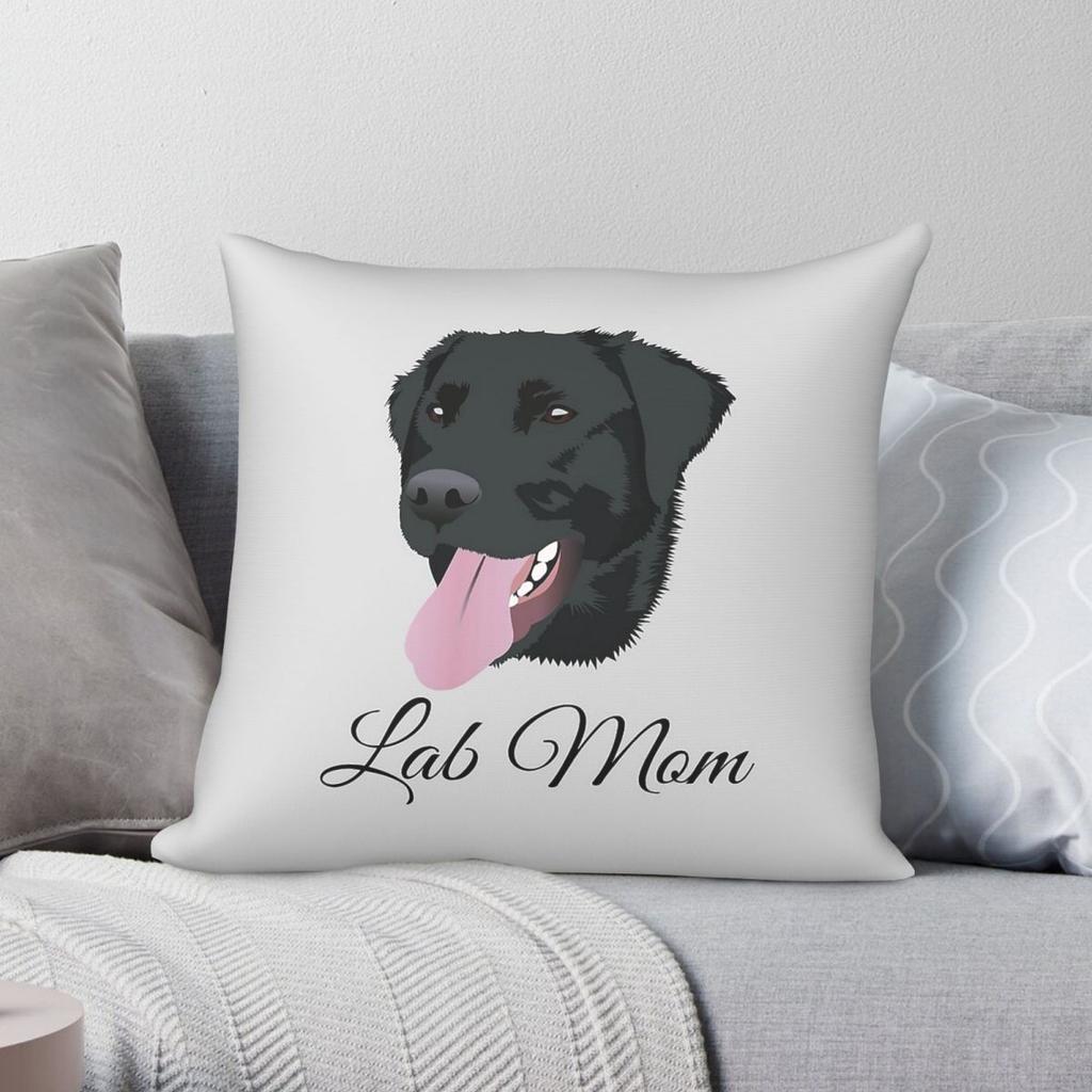 Black Labrador Retriever Square Pillowcase Polyester Linen Velvet Printed Zip Decorative Pillow Case Home Cushion Cover